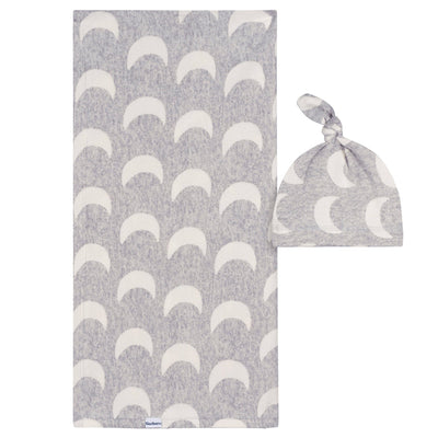 2-Piece Baby Neutral Moons Swaddle Blanket and Cap Set-Gerber Childrenswear Wholesale