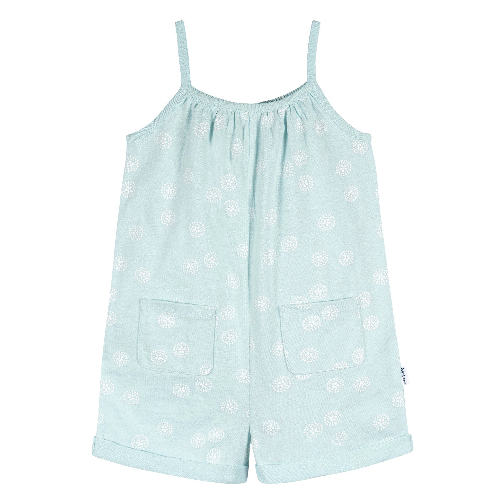 CASE of 2-Piece Toddler Girls Lt Grey Heather/Sand Dollars Romper-Gerber Childrenswear Wholesale