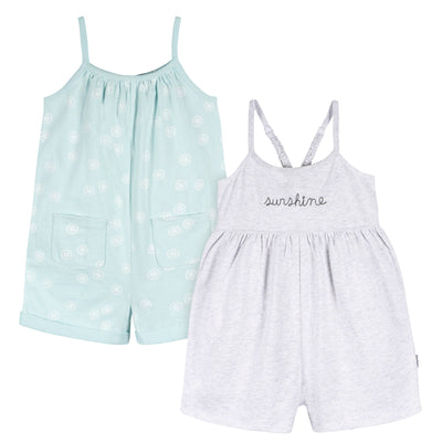 CASE of 2-Piece Toddler Girls Lt Grey Heather/Sand Dollars Romper-Gerber Childrenswear Wholesale