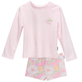 CASE of 2-Piece Toddler Girls Peonies Rashguard Set-Gerber Childrenswear Wholesale