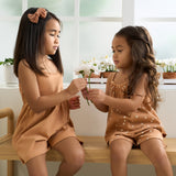 CASE of 2-Piece Toddler Girls Rust/Floral Romper-Gerber Childrenswear Wholesale