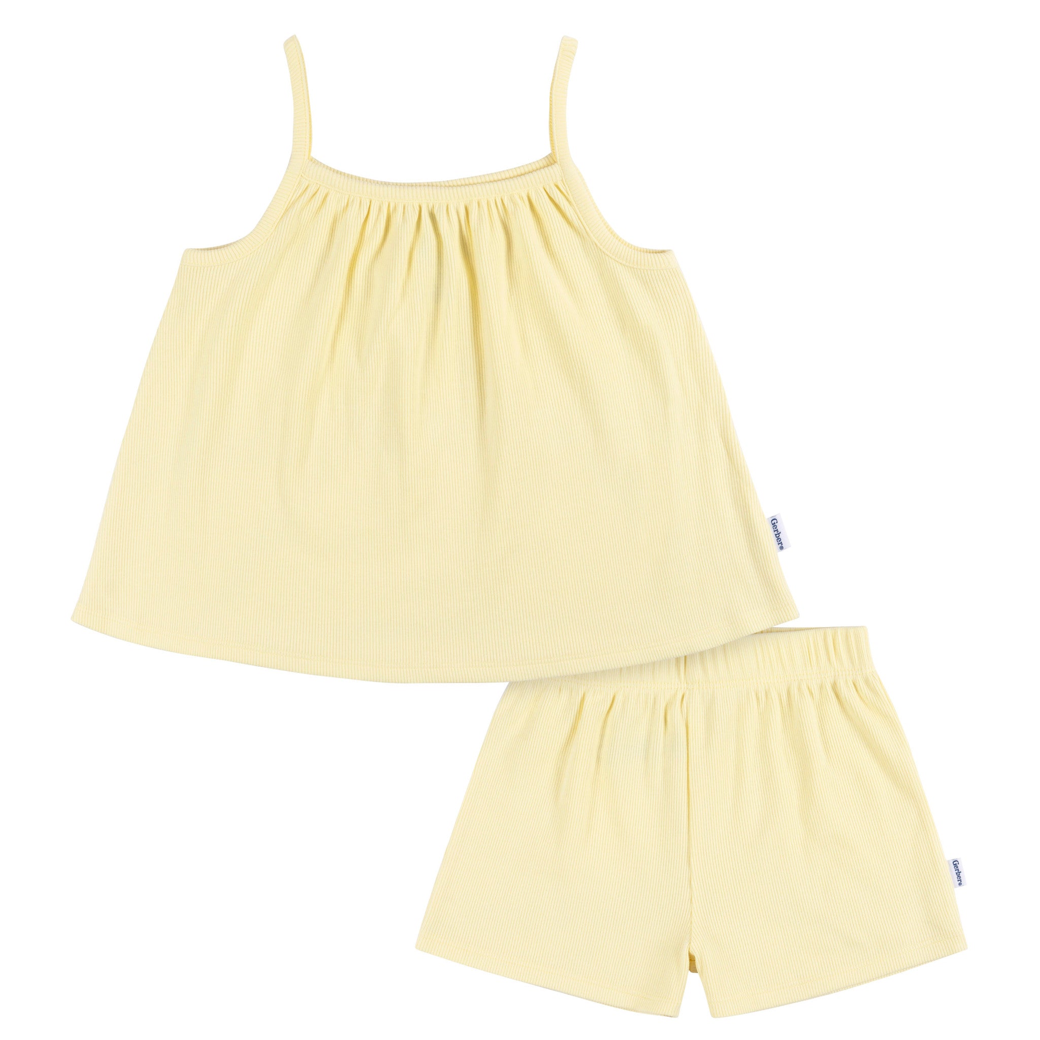 CASE of 2-Piece Toddler Girls Yellow Shirt & Shorts Set-Gerber Childrenswear Wholesale