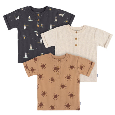 CASE of 3-Pack Toddler Boys Sun Henley T-Shirts-Gerber Childrenswear Wholesale