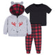 CASE of 3-Piece Baby Boys Moose Hoodie, T-Shirt & Active Pant Set-Gerber Childrenswear Wholesale