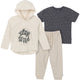 CASE of : 3-Piece Toddler Boys Beige Top, Hooded Top and Jogger-Gerber Childrenswear Wholesale
