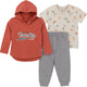 CASE of : 3-Piece Toddler Boys Grey Top, Hooded Top and Jogger-Gerber Childrenswear Wholesale