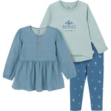 CASE of 3-Piece Toddler Girls Blue Tunics and Leggings-Gerber Childrenswear Wholesale