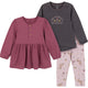 CASE of 3-Piece Toddler Girls Brown/Violet Tunics and Leggings-Gerber Childrenswear Wholesale