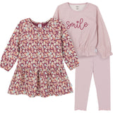 CASE of : 3-Piece Toddler Girls Pink Dress, Top and Legging-Gerber Childrenswear Wholesale