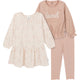 CASE of : 3-Piece Toddler Girls Tan Dress, Top and Legging-Gerber Childrenswear Wholesale