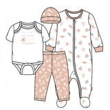 4-Piece Baby Girls Sea Shells Set-Gerber Childrenswear Wholesale
