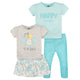 CASE of : 4-Piece Infant Girls Bee Tees, Skorts & Pants Set-Gerber Childrenswear Wholesale