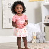 CASE of : 4-Piece Infant Girls Rainbow Tees, Skorts & Pants Set-Gerber Childrenswear Wholesale