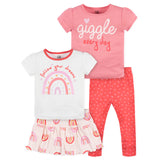 CASE of : 4-Piece Infant Girls Rainbow Tees, Skorts & Pants Set-Gerber Childrenswear Wholesale