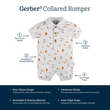 Baby Boys Barbeque Collared Romper-Gerber Childrenswear Wholesale