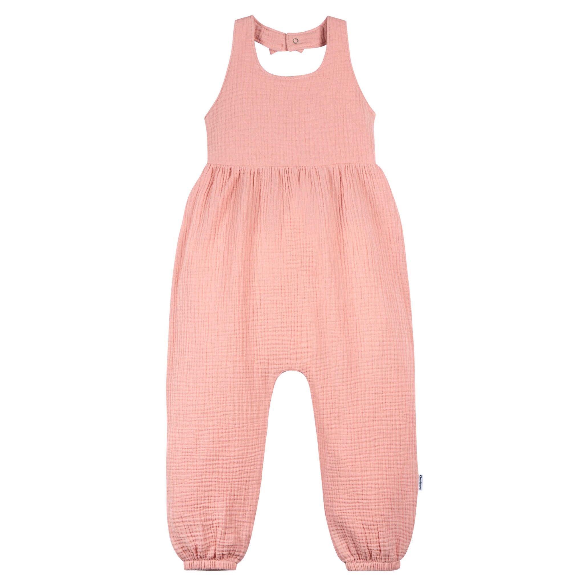 Toddler Girls Rose Pink Halter Romper-Gerber Childrenswear Wholesale