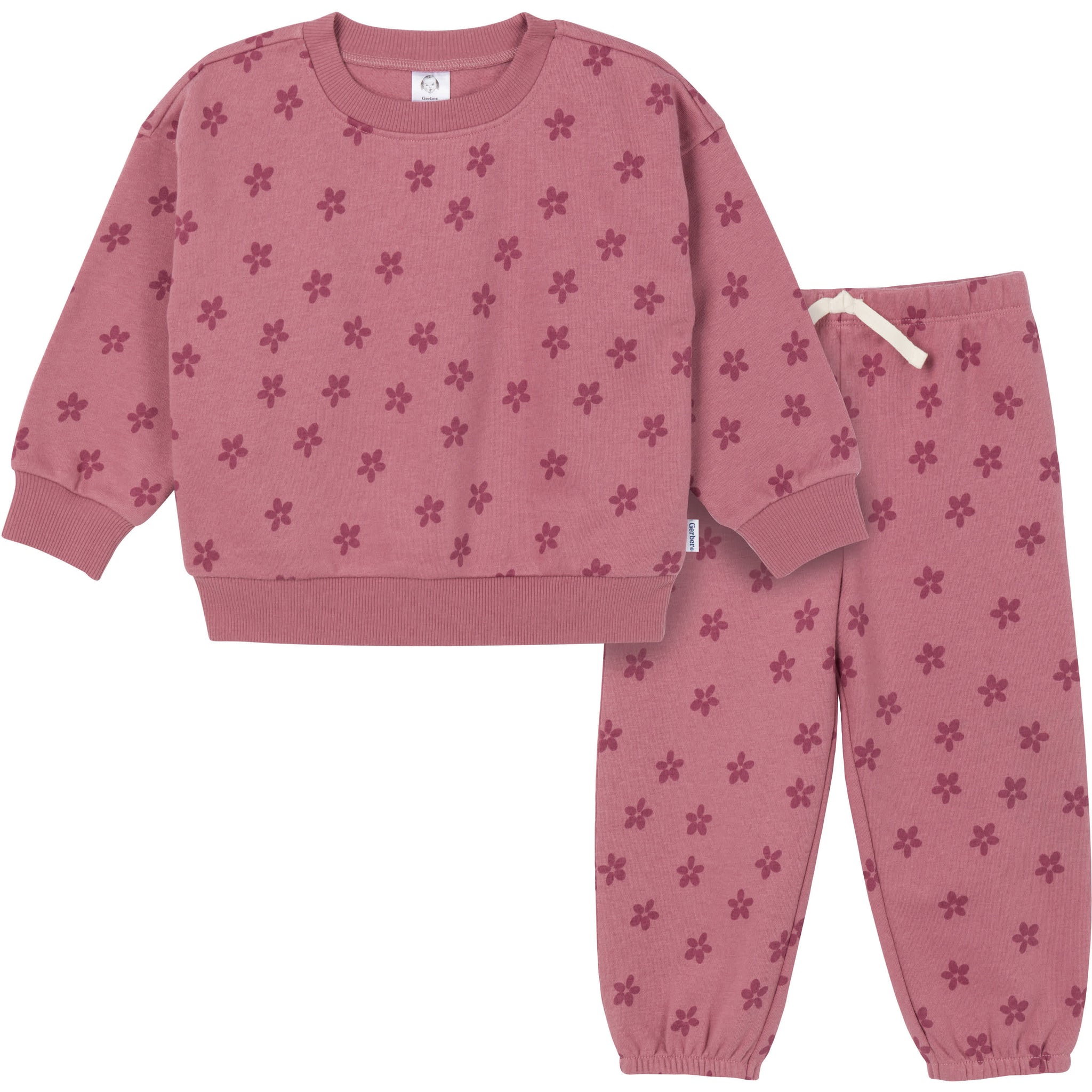 2-Piece Baby & Toddler Girls Daisies Fleece Set-Gerber Childrenswear Wholesale