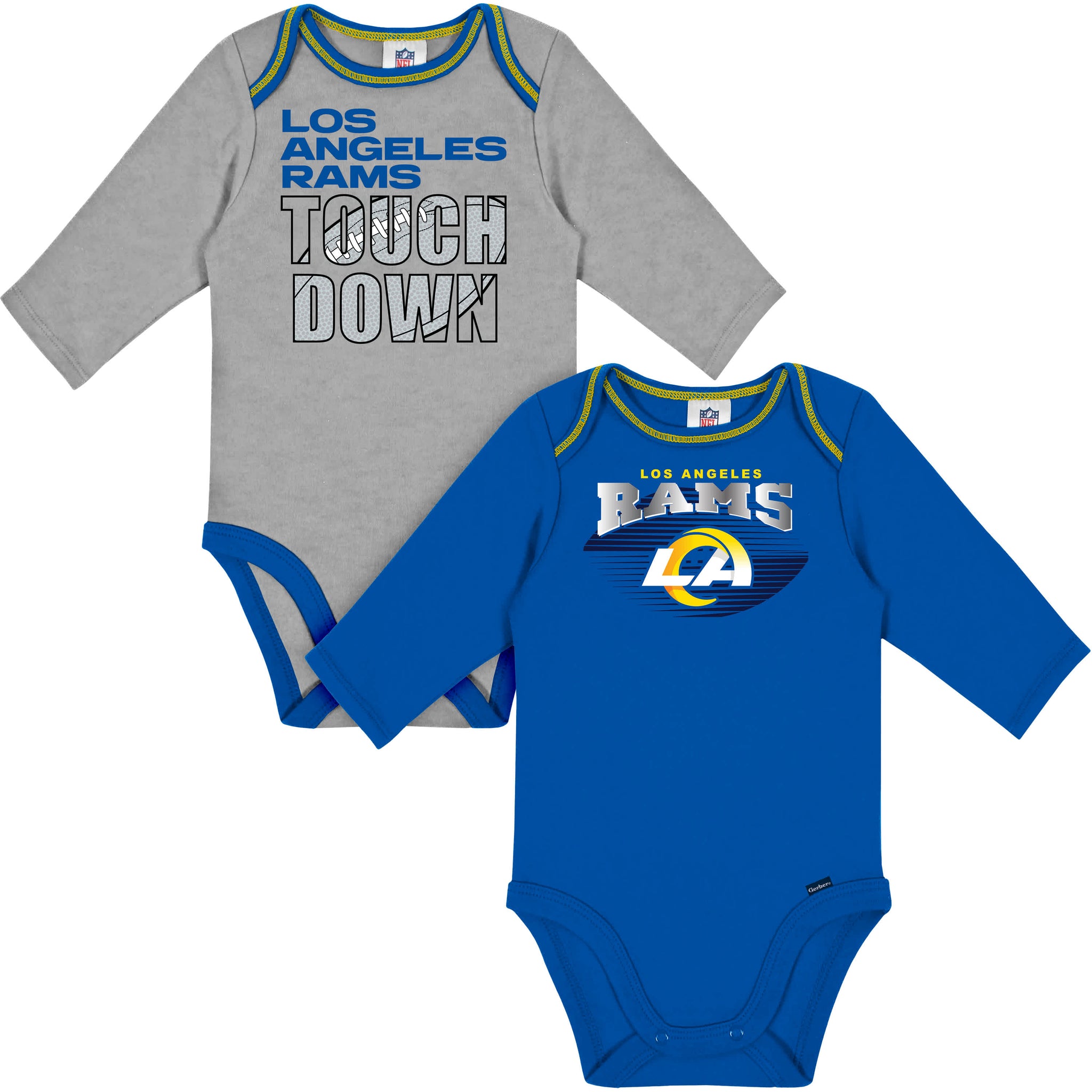 2-Pack Baby Boys Rams Long Sleeve Bodysuits-Gerber Childrenswear Wholesale