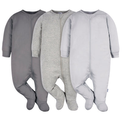 3-Pack Baby Neutral Greys Sleep 'N Plays-Gerber Childrenswear Wholesale
