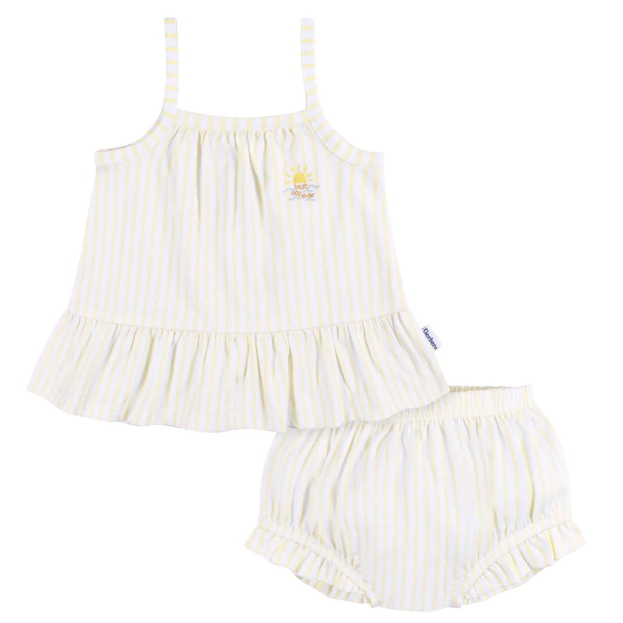 2-Piece Baby Girls Stripe Dress and Diaper Cover-Gerber Childrenswear Wholesale