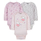 3-Pack Baby Girls Ballerina Long Sleeve Onesies® Bodysuits-Gerber Childrenswear Wholesale