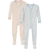 2-Pack Baby & Toddler Neutral Farm Snug-Fitting Footed Pajamas-Gerber Childrenswear Wholesale