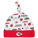 3-Piece Baby Boys Kansas City Chiefs Bodysuit, Sleep 'N Play & Cap Set-Gerber Childrenswear Wholesale