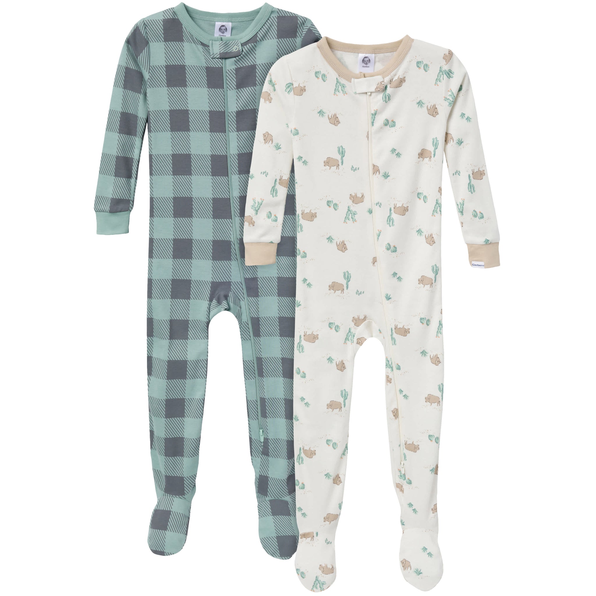 2-Pack Baby & Toddler Boys Desert Animals Snug-Fitting Footed Pajamas-Gerber Childrenswear Wholesale