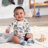 3-Pack Baby Boys Dino Long Sleeve Onesies® Bodysuits-Gerber Childrenswear Wholesale