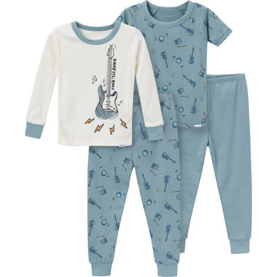 4-Piece Infant & Toddler Boys Guitars Pajamas Set-Gerber Childrenswear Wholesale