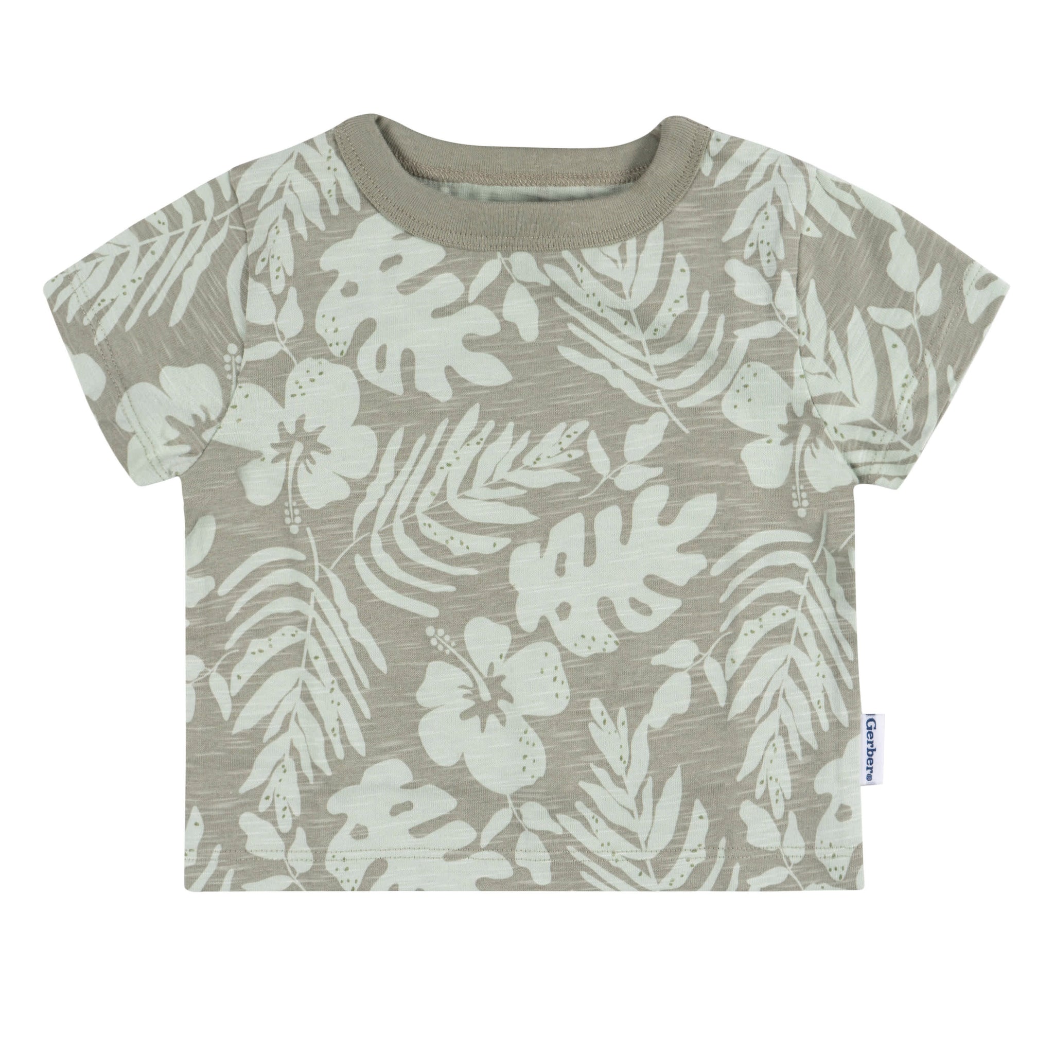 2-Piece Baby Boys Tropical Leaves T-Shirt and Shorts-Gerber Childrenswear Wholesale