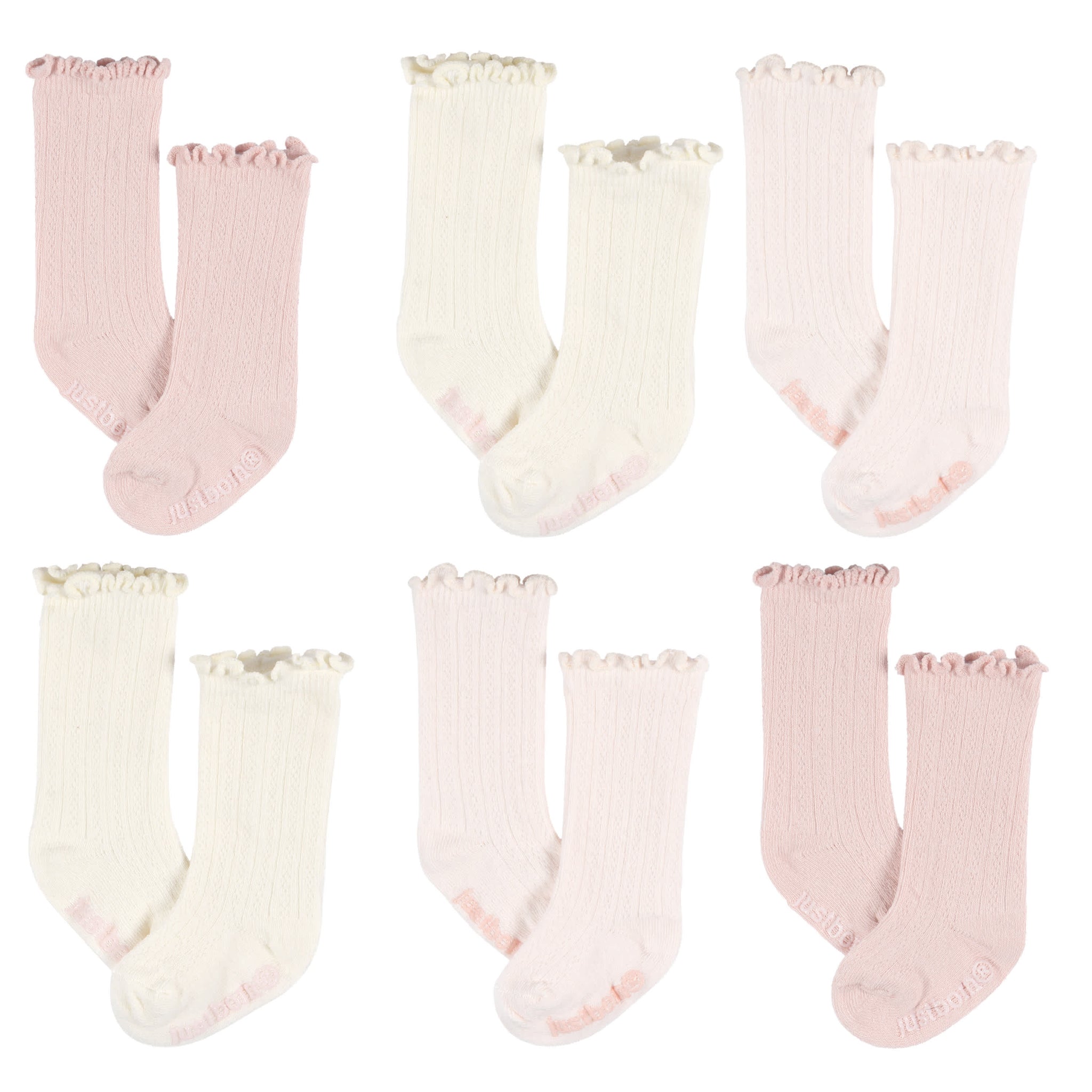 6-Pack Baby Girls Pink Rolled Cuff Ribbed Socks-Gerber Childrenswear Wholesale