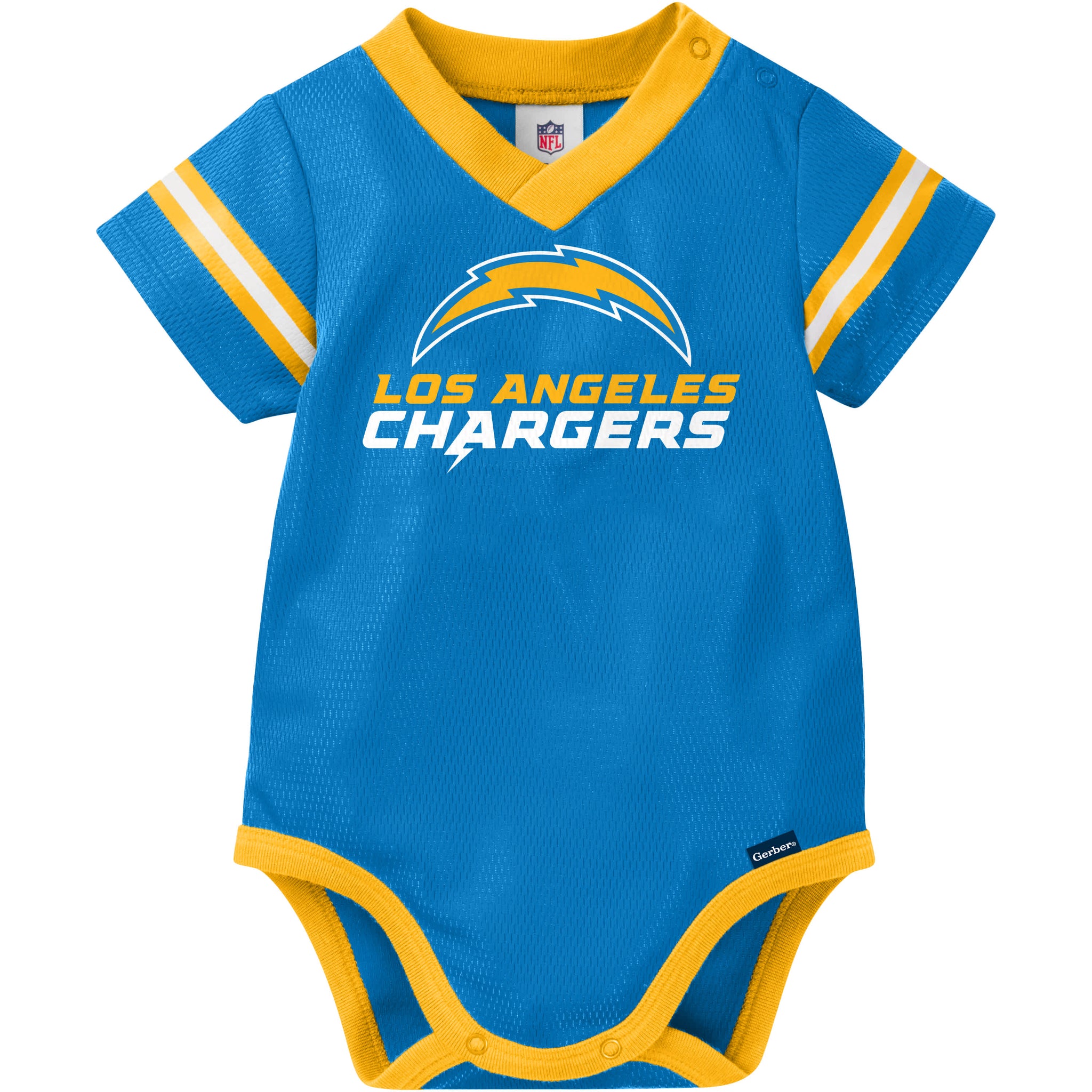 Baby Boys Chargers Short Sleeve Jersey Bodysuit-Gerber Childrenswear Wholesale
