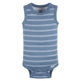 5-Pack Baby Boys Blue Stripe Sleeveless Onesies® Bodysuits-Gerber Childrenswear Wholesale