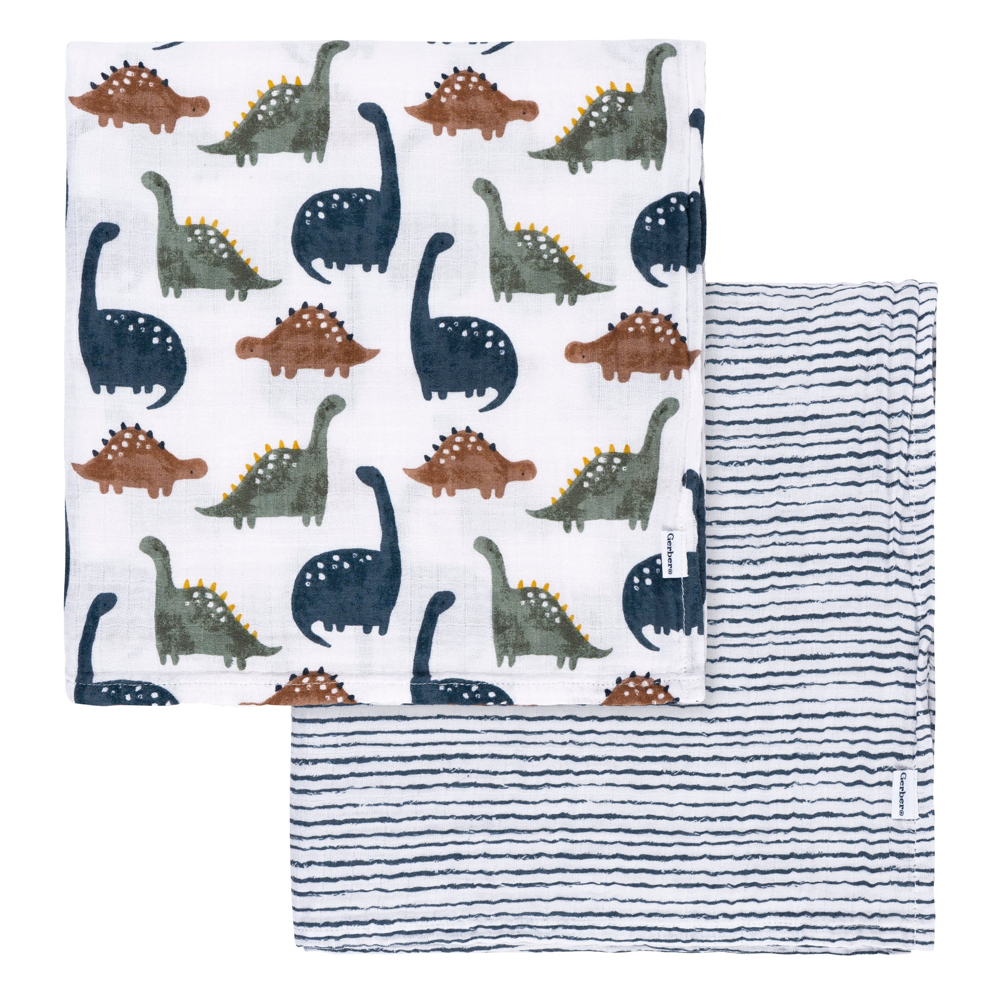 2-Pack Baby Boys Dino Time Muslin Blanket-Gerber Childrenswear Wholesale