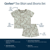2-Piece Toddler Boys Tropical Leaves Shirt & Shorts Set-Gerber Childrenswear Wholesale