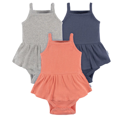 3-Pack Baby Girls Lantana Sleeveless Skirted Onesies® Bodysuits-Gerber Childrenswear Wholesale