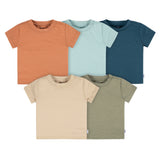 5-Pack Baby Neutral Blue & Green Short Sleeve Tees-Gerber Childrenswear Wholesale