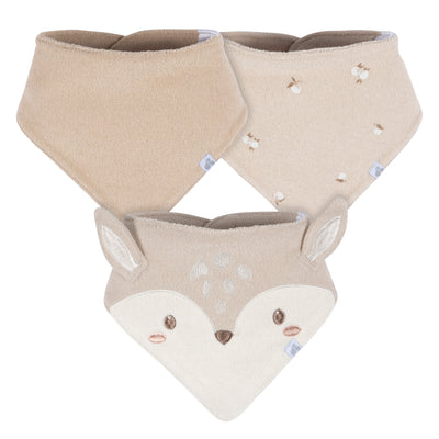3-Pack Baby Neutral Tan Bandana Bib-Gerber Childrenswear Wholesale