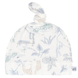 2-Piece Baby Boys Ivory Blue Palms Swaddle Blanket & Hat Set-Gerber Childrenswear Wholesale