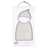 2-Piece Baby Neutral Tan Stripe Swaddle Blanket & Hat Set-Gerber Childrenswear Wholesale