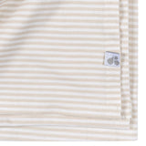 2-Piece Baby Neutral Tan Stripe Swaddle Blanket & Hat Set-Gerber Childrenswear Wholesale
