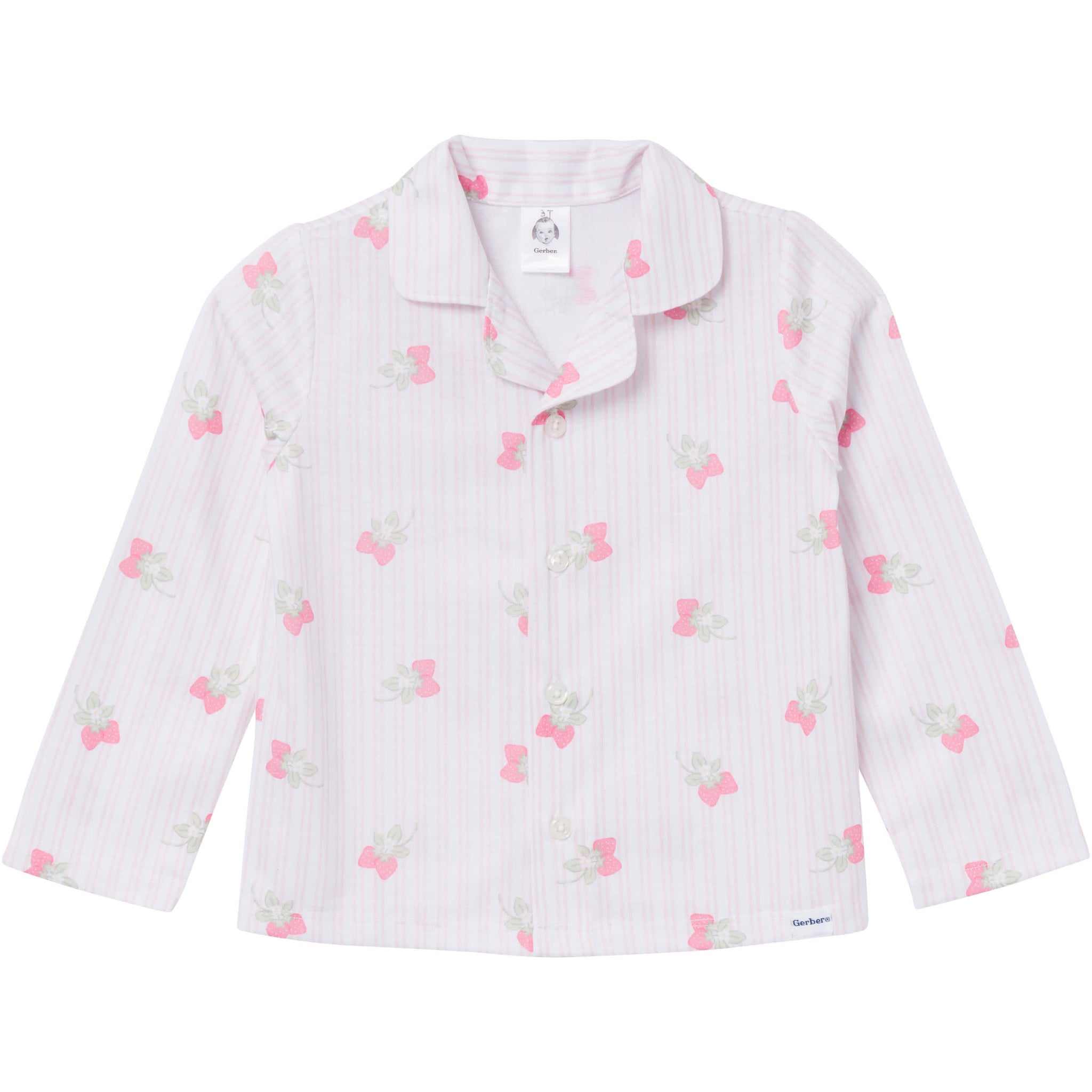 2-Piece Infant & Toddler Girls Berries Button Up Pajama Set-Gerber Childrenswear Wholesale