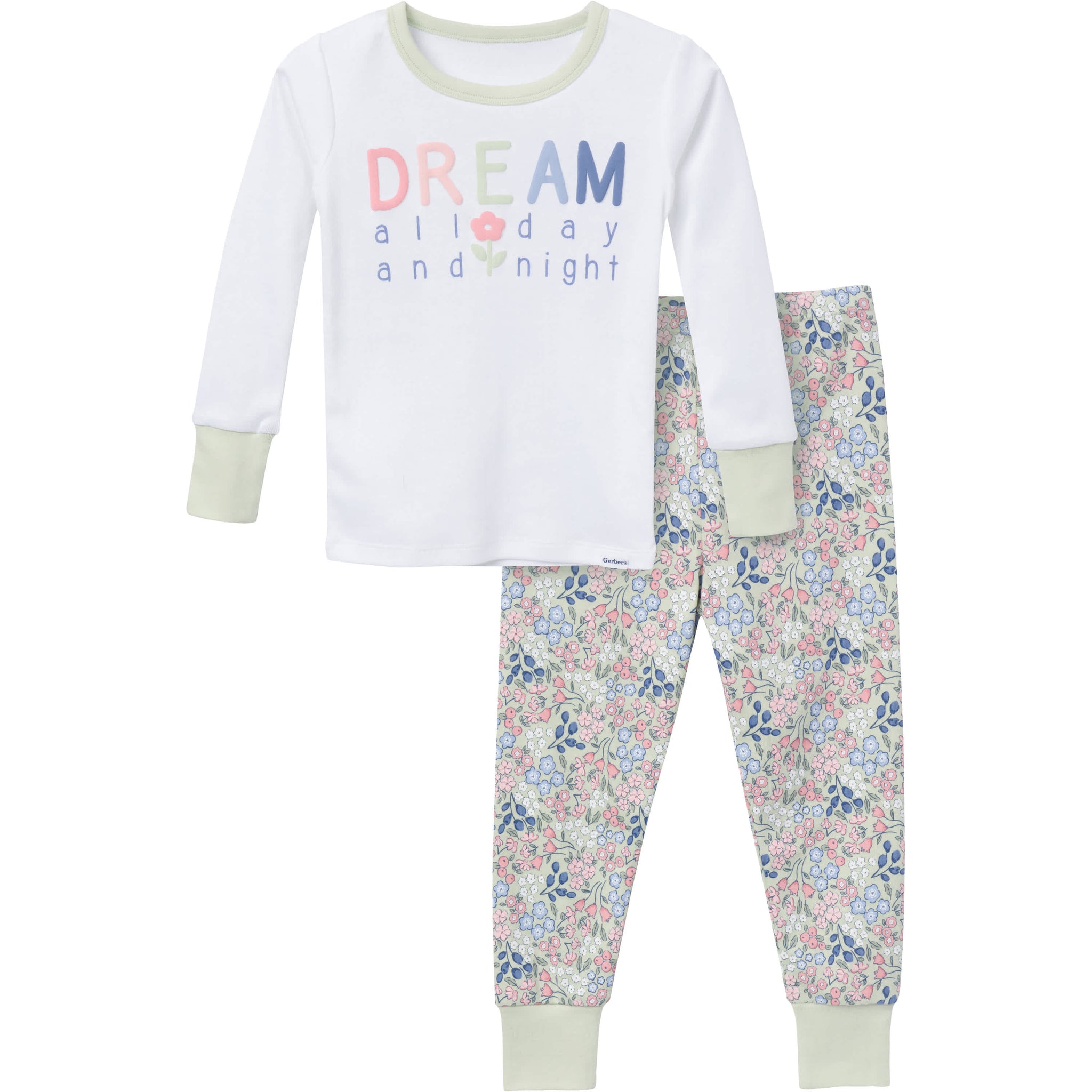 2-Piece Infant & Toddler Girls Ditsy Floral Long Sleeve Pajama Set-Gerber Childrenswear Wholesale