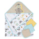 4-Pack Baby Neutral Little Animals Hooded Towel and Washcloths-Gerber Childrenswear Wholesale