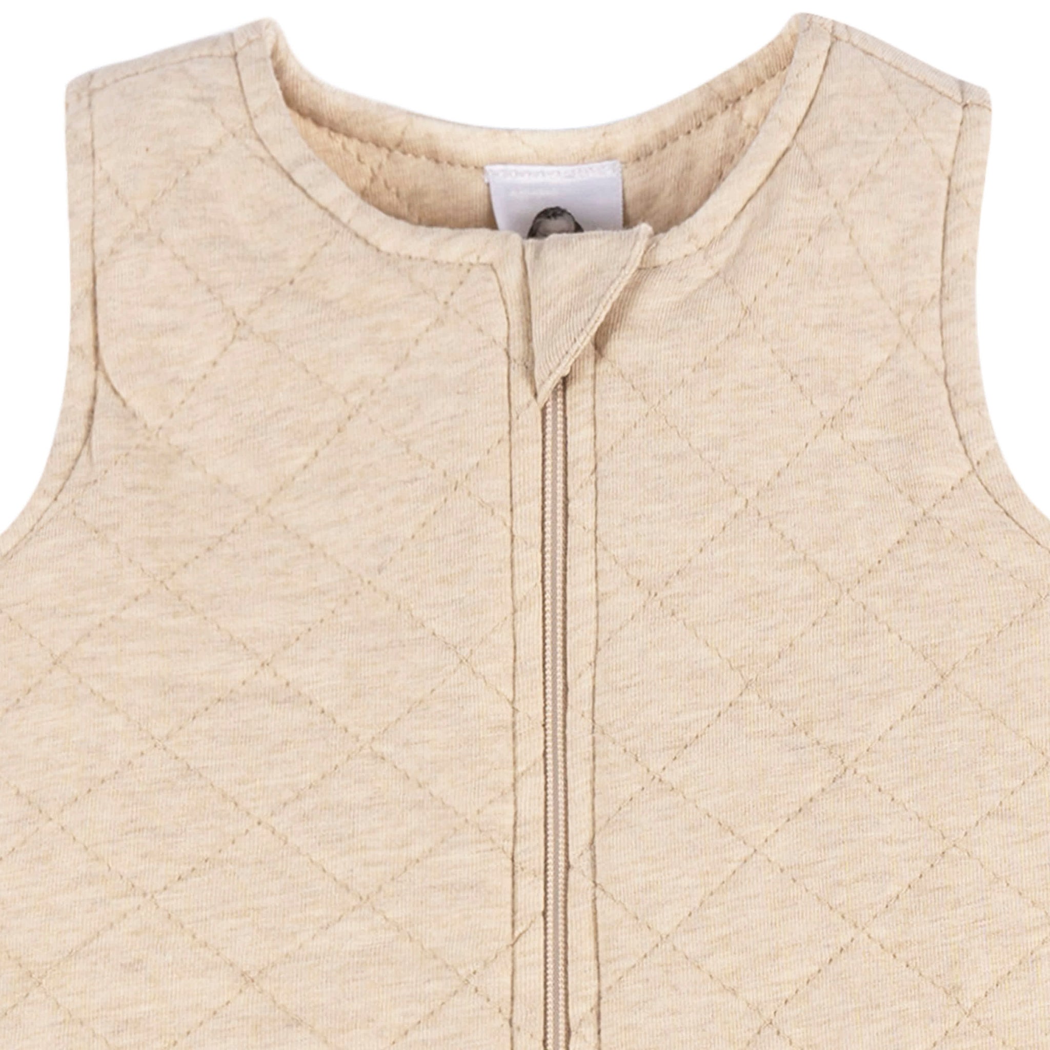 Baby Neutral Oatmeal Heather Quilted Jersey Wearable Blanket-Gerber Childrenswear Wholesale