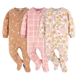 3-Pack Baby & Toddler Girls Pink Floral Fleece Pajamas-Gerber Childrenswear Wholesale