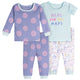 4-Piece Baby Girls Naps Pajamas Sets-Gerber Childrenswear Wholesale