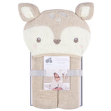 Baby Neutral Tan Baby Deer Character Towel-Gerber Childrenswear Wholesale