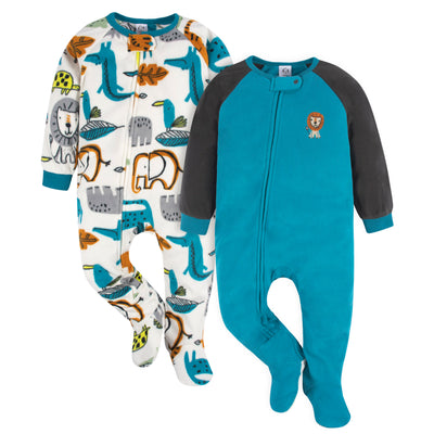 2-Pack Baby & Toddler Boys Lion Blanket Sleepers-Gerber Childrenswear Wholesale